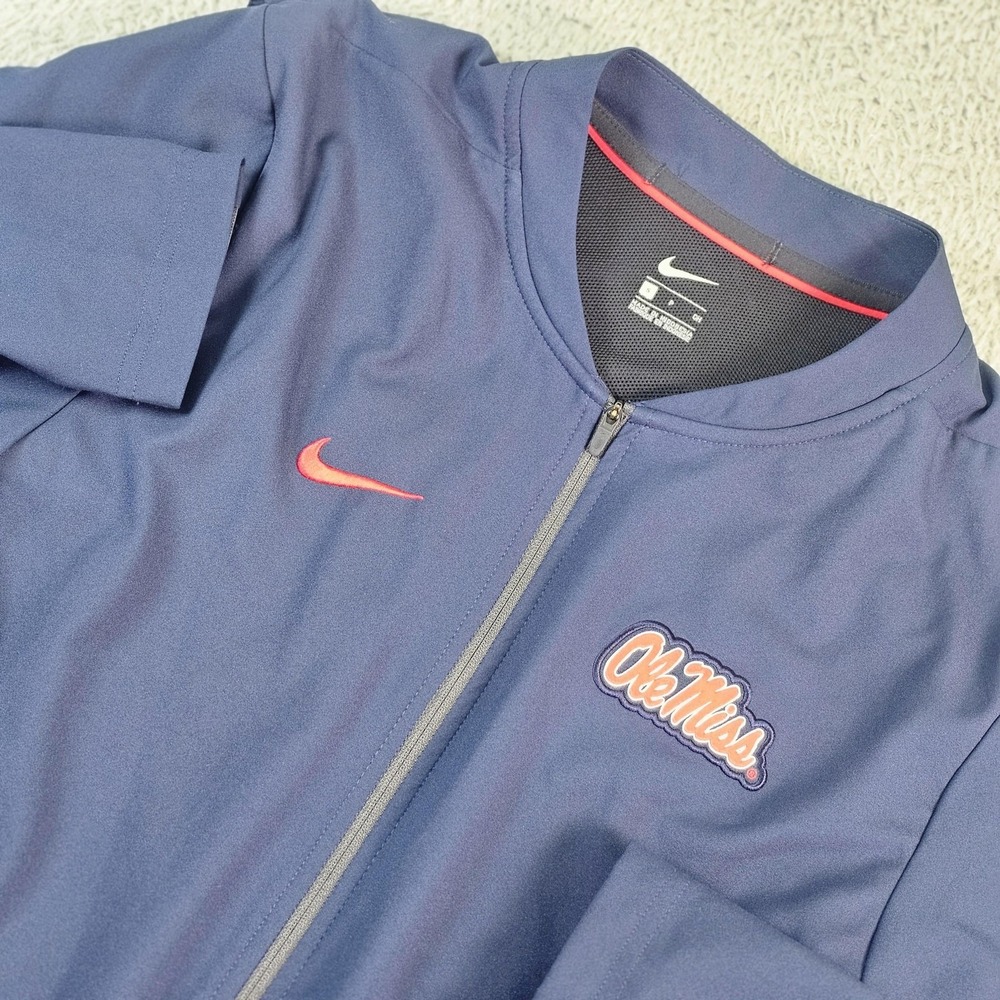 Ole Miss Rebels Jacket Mens Small‎ Blue NCAA Football Nike Lightweight Full Zip